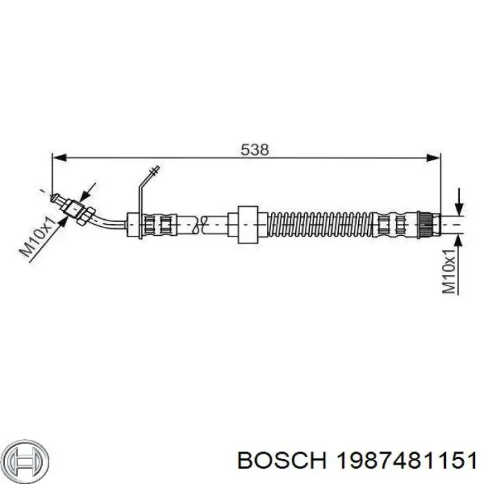 1987481151 Bosch шланг гальмівний передній