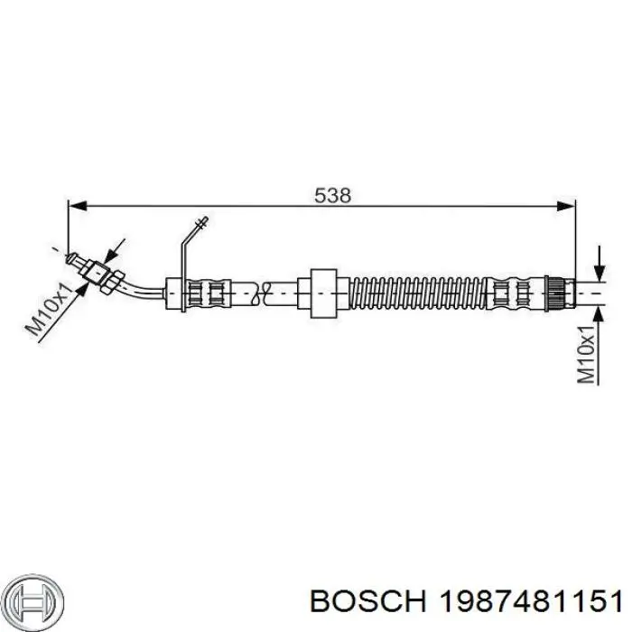 1987481151 Bosch Гнучка гальмівна трубка передня