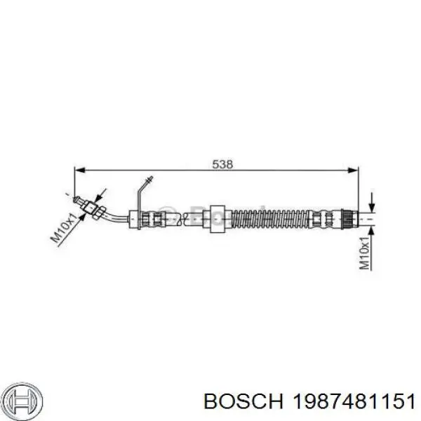 Купити 1987481151 Bosch Гальмівні шланги передні