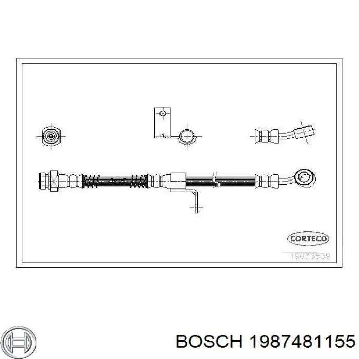 Шланг гальмівний передній, лівий 1987481155 Bosch
