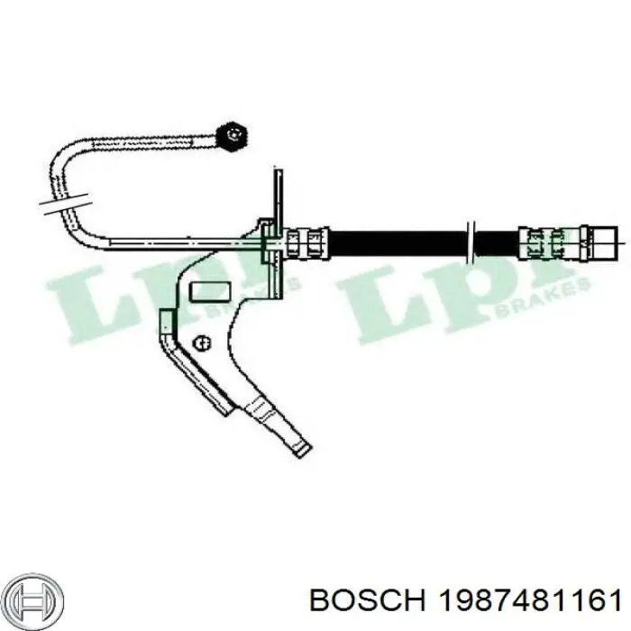 Шланг гальмівний задній, лівий 1987481161 Bosch