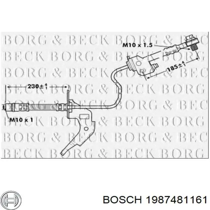 1987481161 Bosch Шланг гальмівний задній, лівий