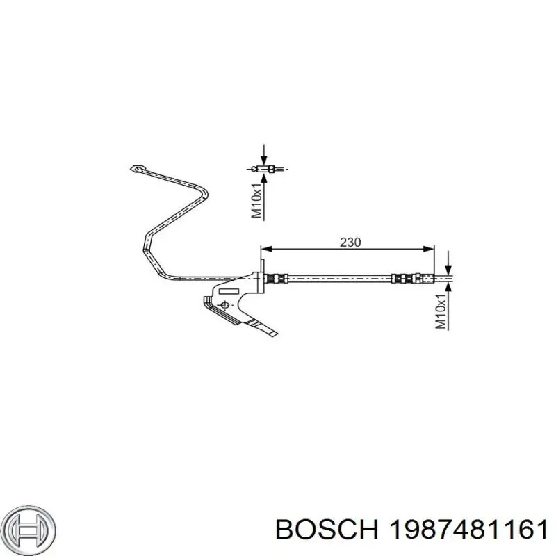 1987481161 Bosch шланг гальмівний задній, лівий