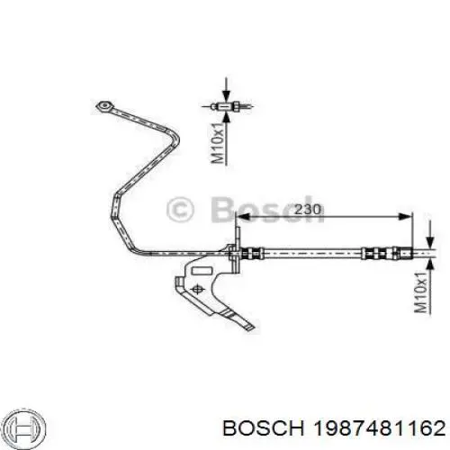 Купити 1987481162 Bosch Шланг гальмівний задній, правий