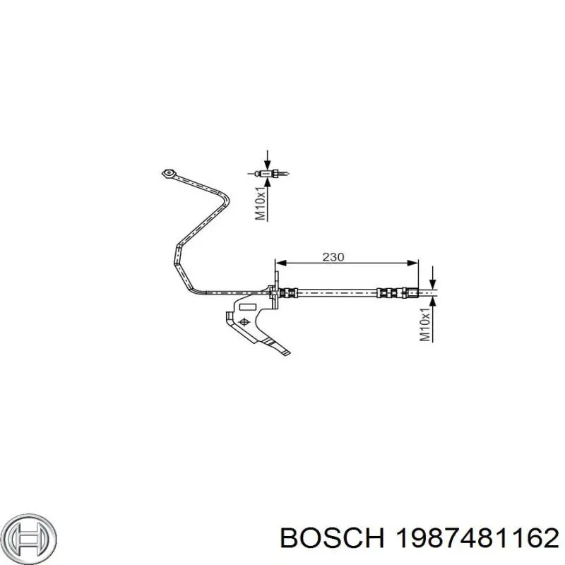 Шланг гальмівний задній, правий Bosch 1987481162 ціна, від 18.00 USD