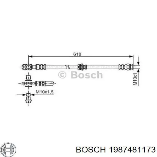 Шланг гальмівний передній 1987481173 Bosch