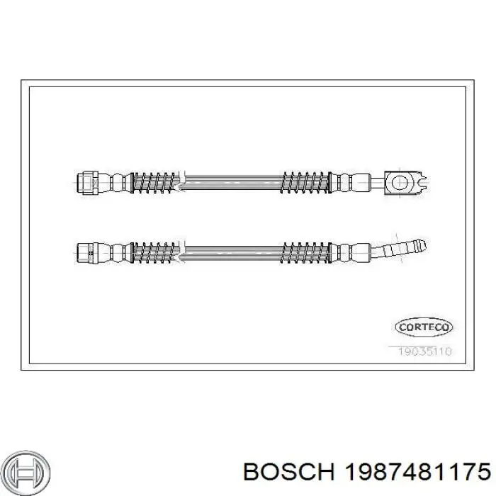 Шланг гальмівний задній 1987481175 Bosch