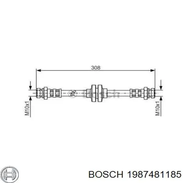 Шланг гальмівний задній Bosch 1987481185 ціна, від 7.48 USD