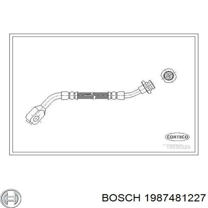 Шланг гальмівний передній, правий 1987481227 Bosch