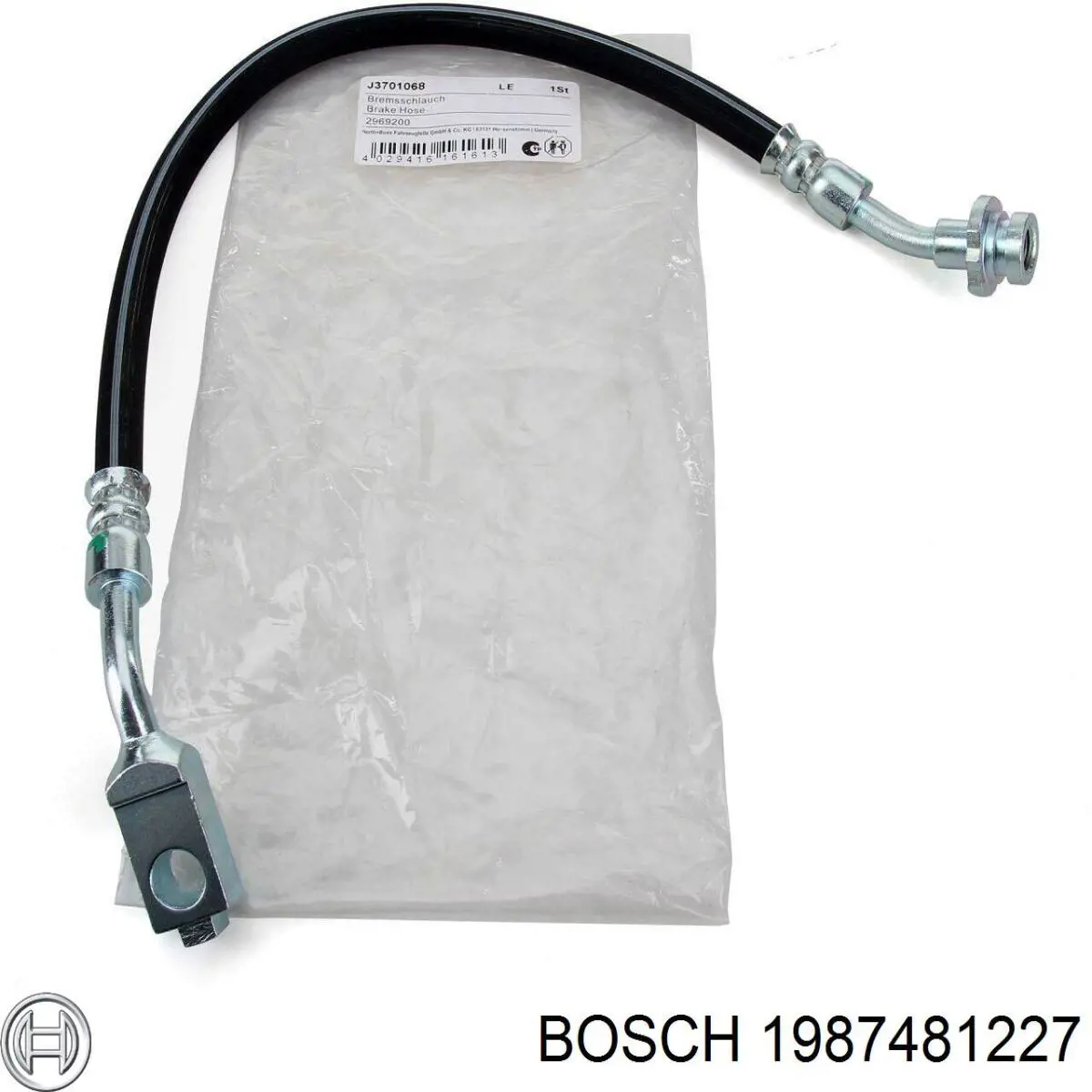 Шланг гальмівний передній, правий Bosch 1987481227 ціна, від 14.48 USD