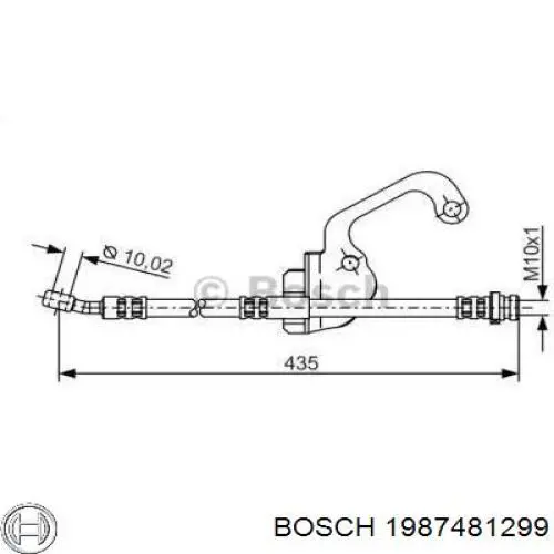 Купити 1987481299 Bosch Шланг гальмівний передній, лівий