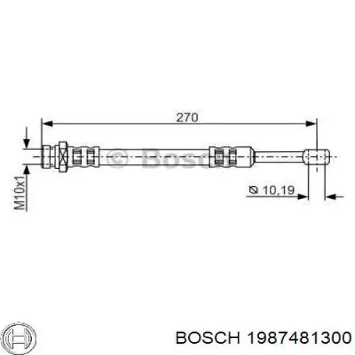 Купити 1987481300 Bosch Шланг гальмівний задній