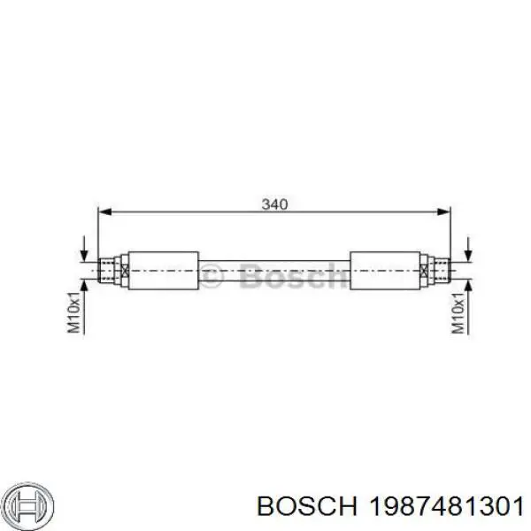 Шланг гальмівний передній Bosch 1987481301 ціна, від 8.92 USD