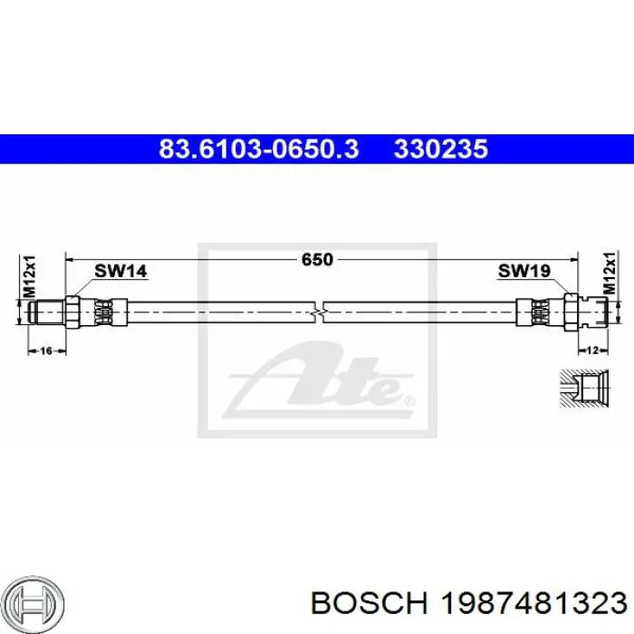 1987481323 Bosch шланг гальмівний передній