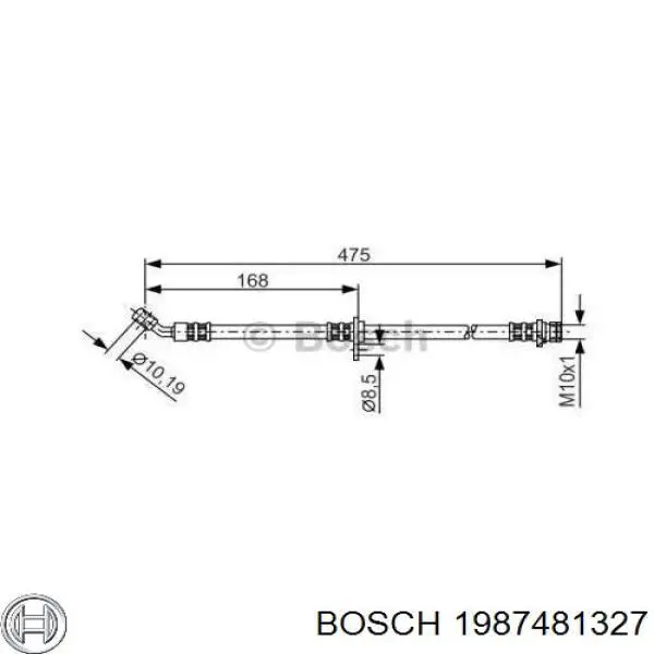 Шланг гальмівний задній, лівий Bosch 1987481327 ціна, від 18.13 USD