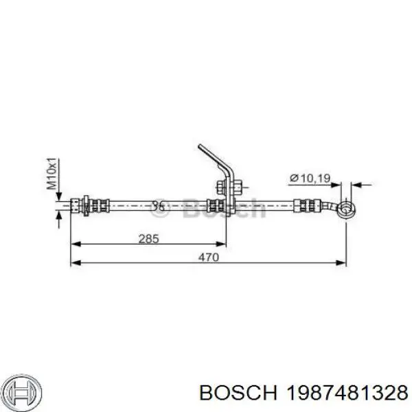 1987481328 Bosch Гнучка гальмівна трубка передня