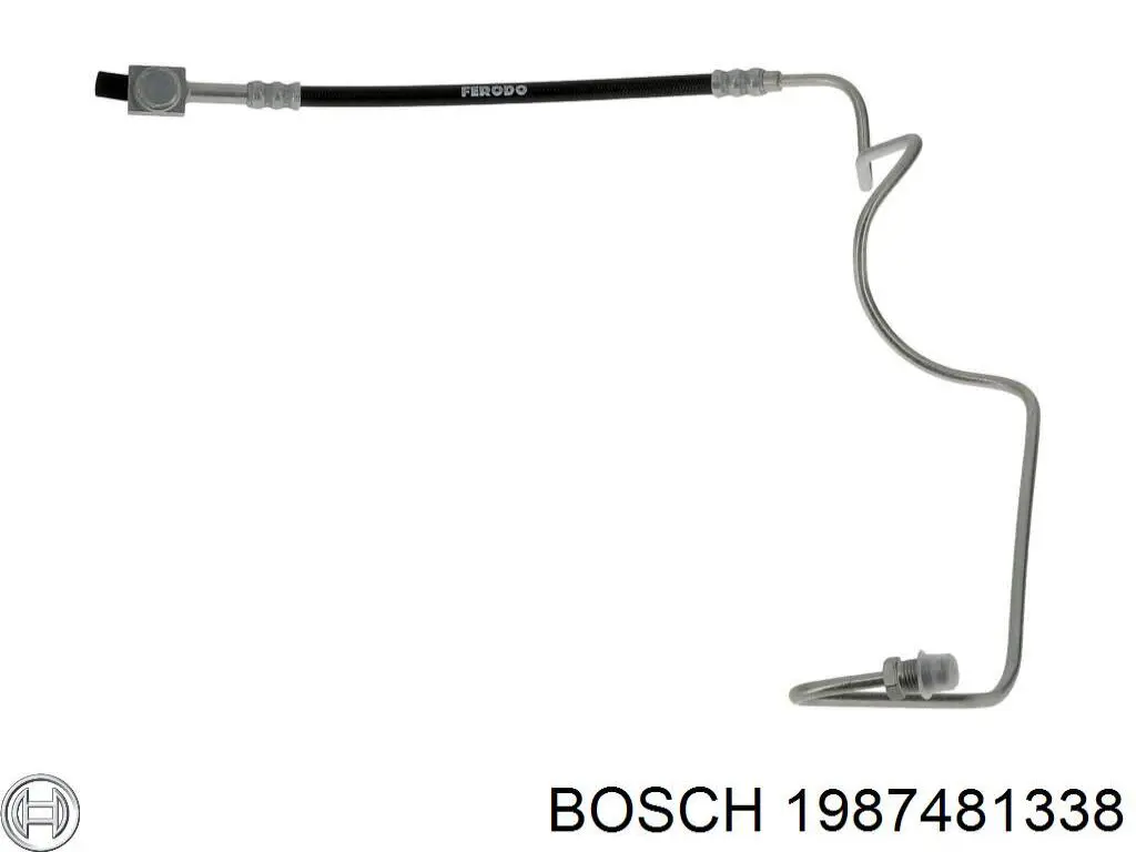 Шланг гальмівний задній, лівий 1987481338 Bosch
