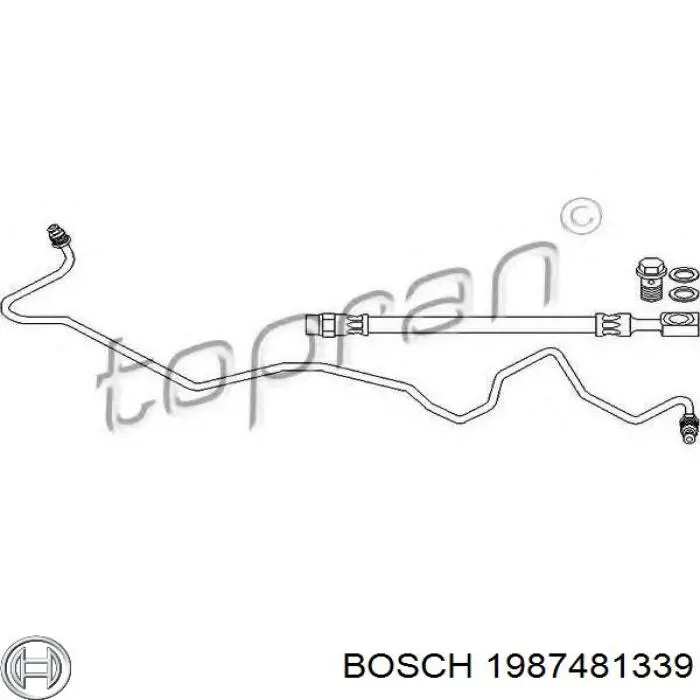 Шланг гальмівний задній, правий Bosch 1987481339 ціна, від 20.15 USD