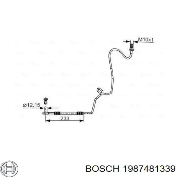 Купити 1987481339 Bosch Шланг гальмівний задній, правий