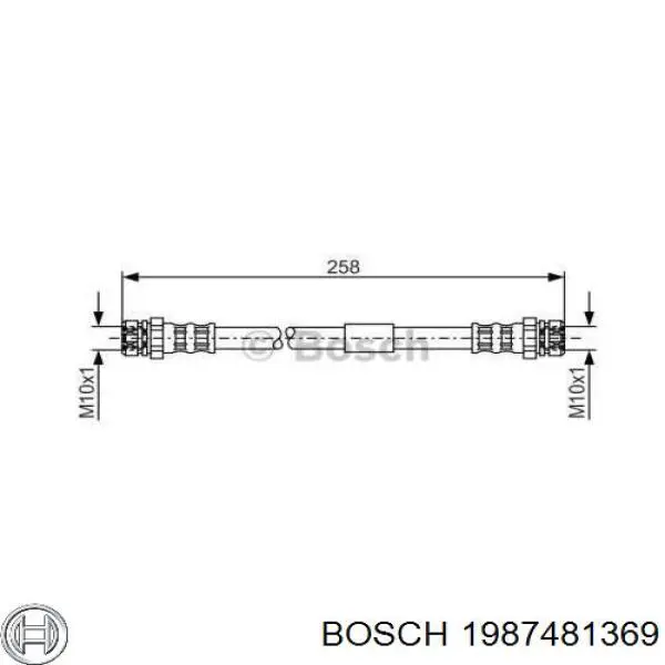 Шланг гальмівний задній 1987481369 Bosch