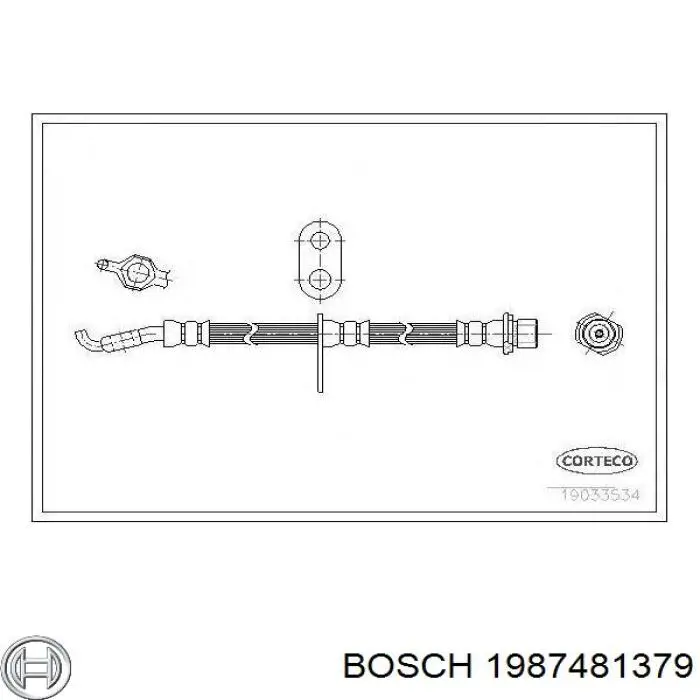 Шланг гальмівний задній, лівий Bosch 1987481379 ціна, від 14.17 USD