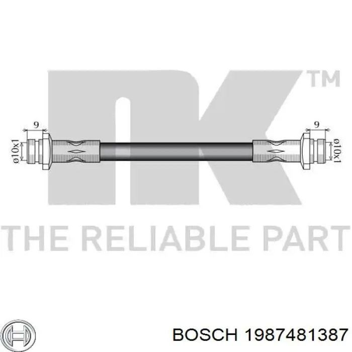 Шланг гальмівний задній Bosch 1987481387 ціна, від 5.74 USD