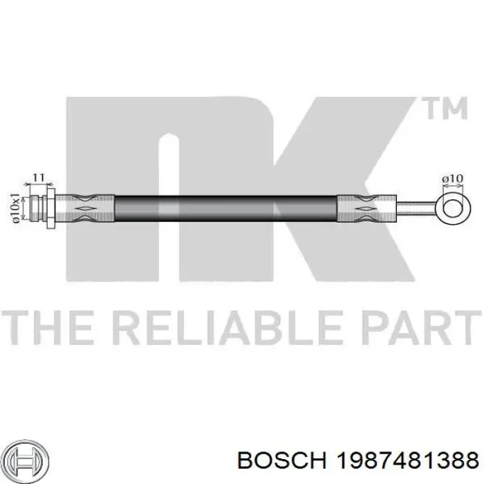 Купити 1987481388 Bosch Гальмівні шланги передні
