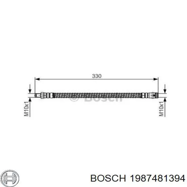 Шланг гальмівний задній 1987481394 Bosch