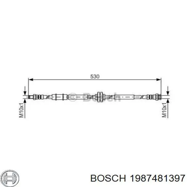 1987481397 Bosch Гнучка гальмівна трубка передня