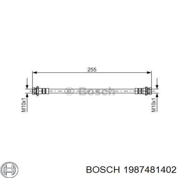 Шланг гальмівний задній Bosch 1987481402 ціна, від 9.29 USD
