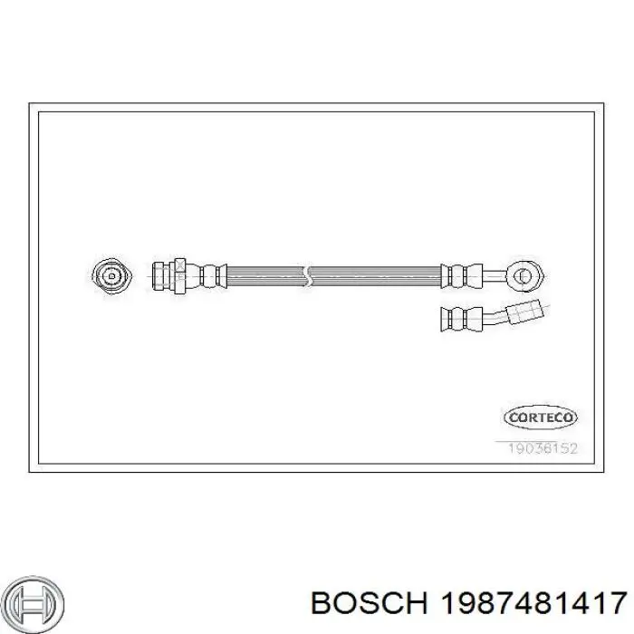 1987481417 Bosch шланг гальмівний задній, лівий