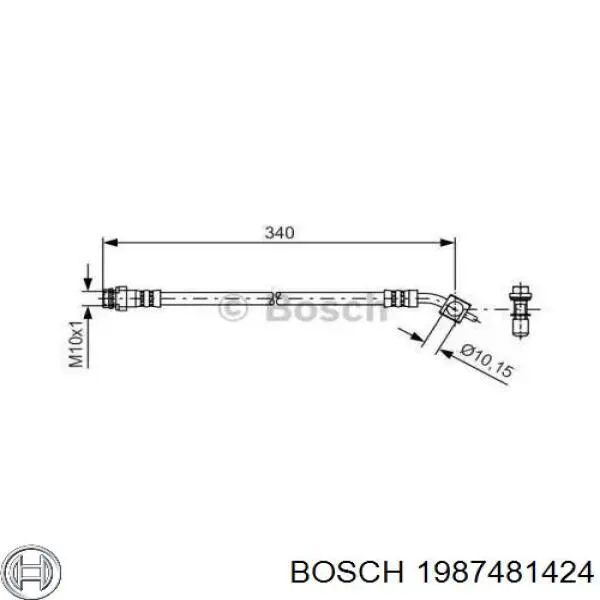 Купити 1987481424 Bosch Шланг гальмівний задній, лівий