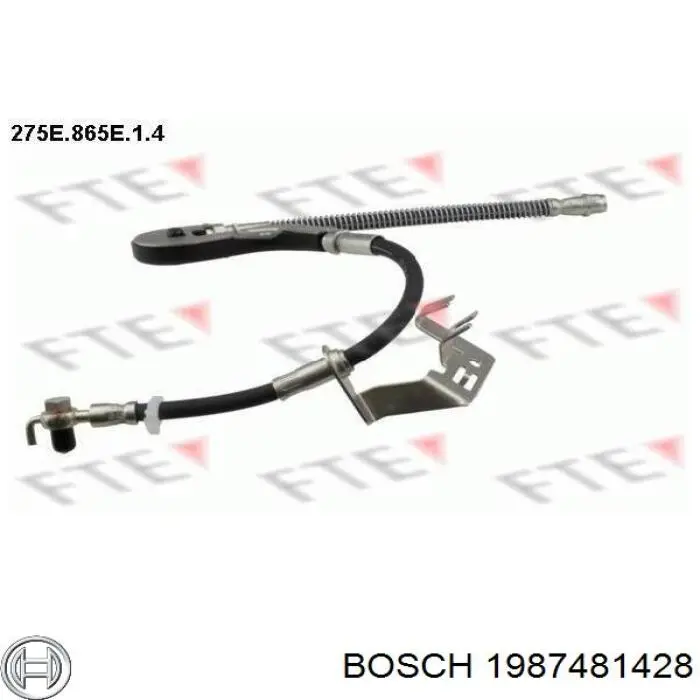 1987481428 Bosch Шланг гальмівний передній, правий