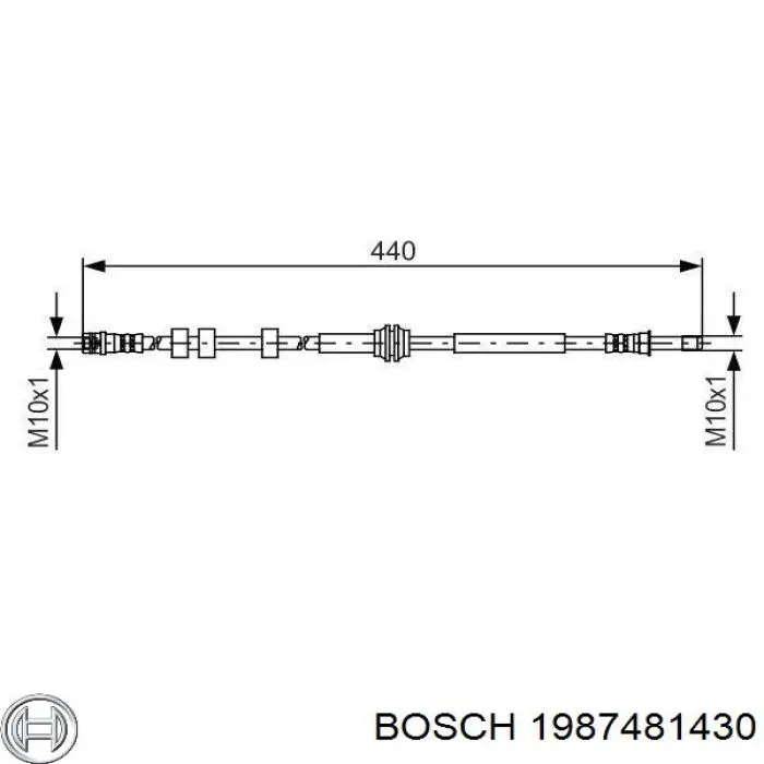 1987481430 Bosch шланг гальмівний задній
