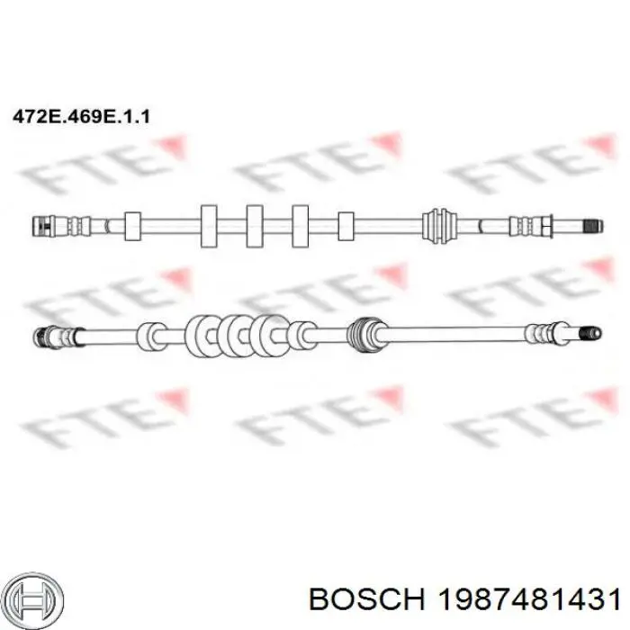 Гальмівні шланги передні 1987481431 Bosch
