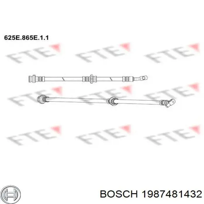 Шланг гальмівний передній, лівий 1987481432 Bosch