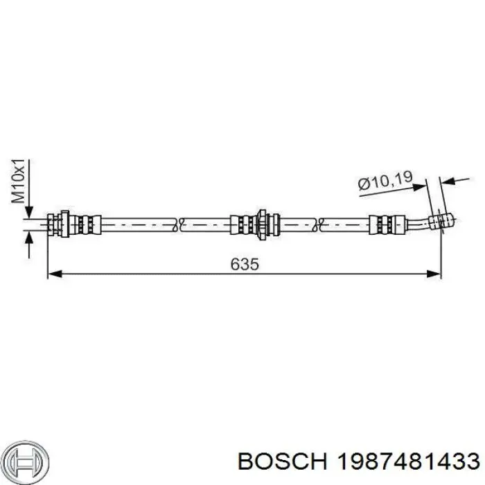1987481433 Bosch шланг гальмівний передній, правий