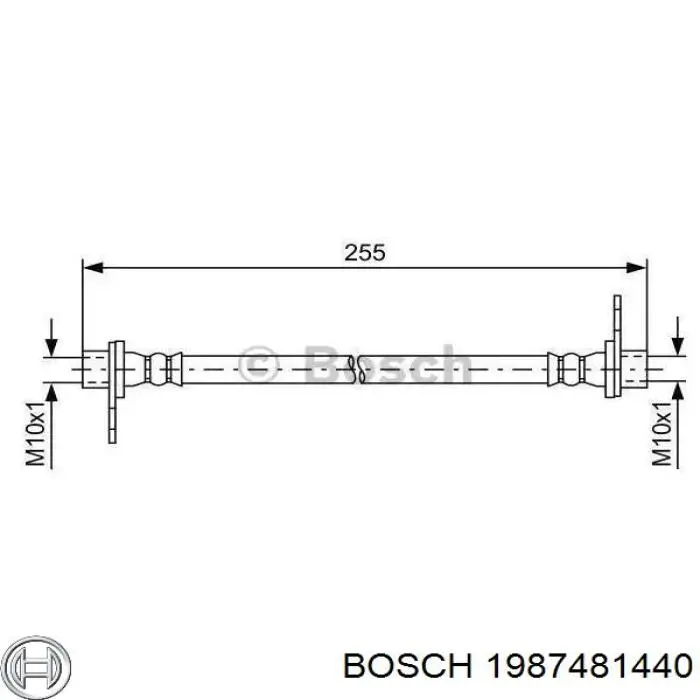 1987481440 Bosch Шланг гальмівний задній, лівий