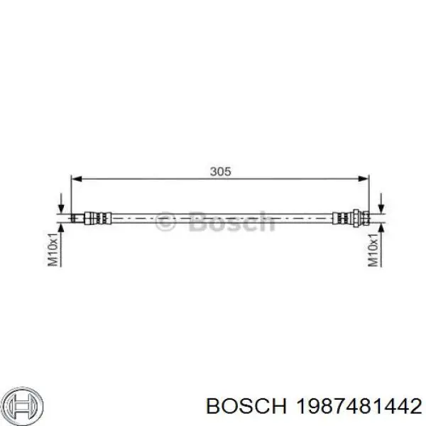 Купити 1987481442 Bosch Шланг гальмівний задній