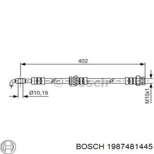 Купити 1987481445 Bosch Гальмівні шланги передні