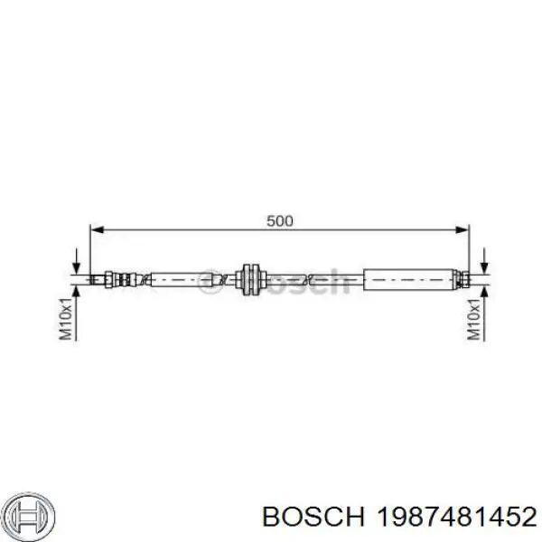 Шланг гальмівний задній Bosch 1987481452 ціна, від 6.41 USD