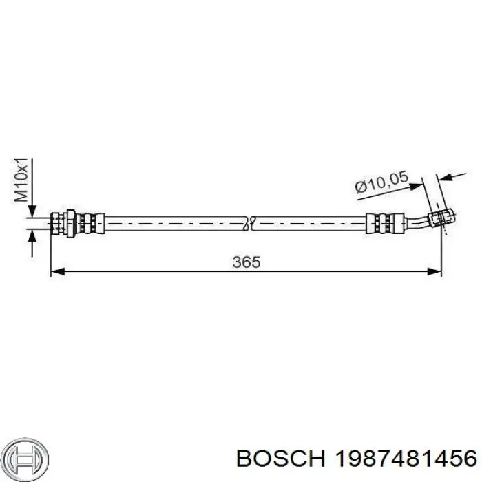 Шланг гальмівний задній, правий 1987481456 Bosch