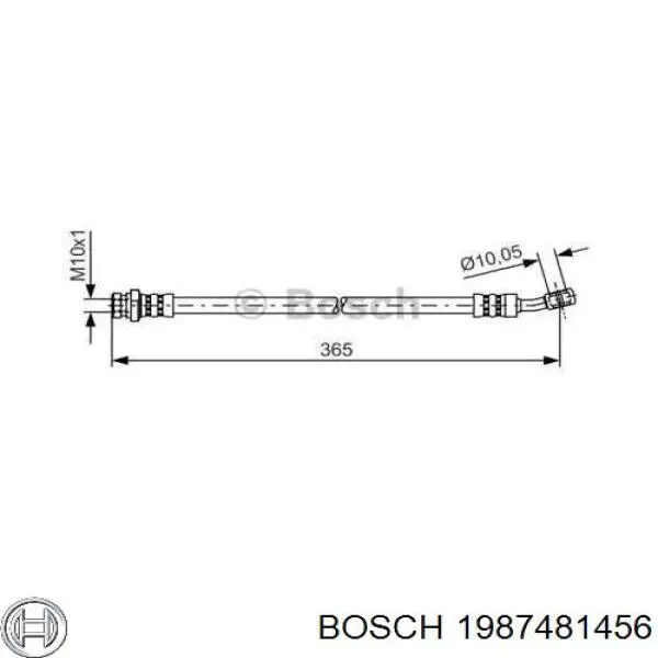 Шланг гальмівний задній, правий Bosch 1987481456 ціна, від 9.33 USD