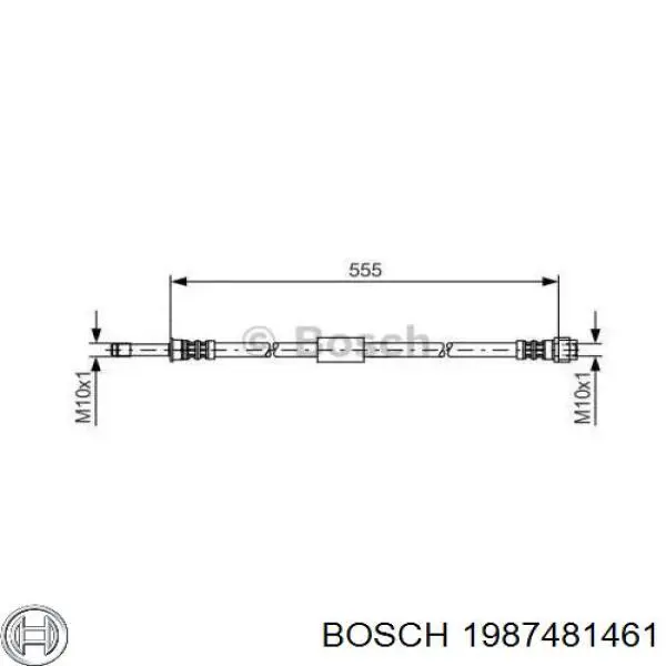 1987481461 Bosch Гнучка гальмівна трубка передня