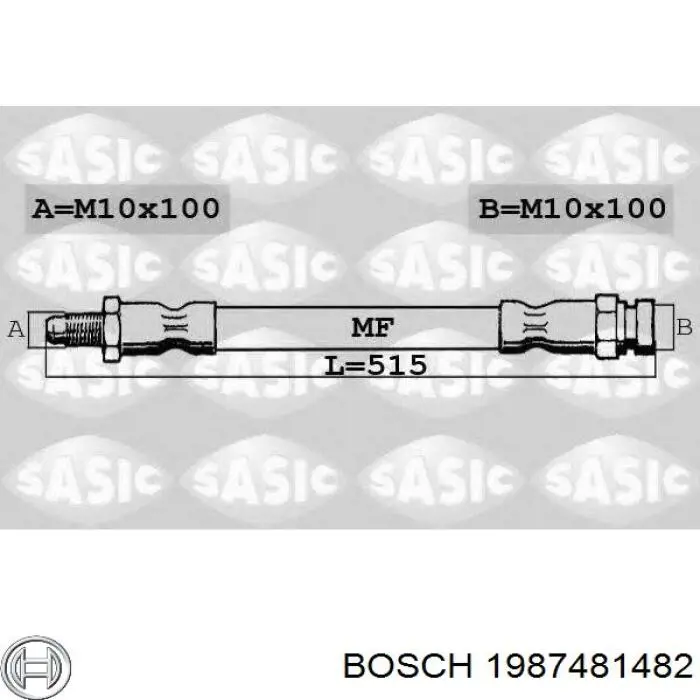 1987481482 Bosch Гнучка гальмівна трубка передня