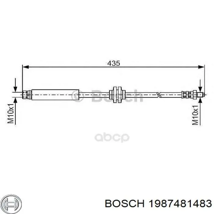 Шланг гальмівний задній 1987481483 Bosch