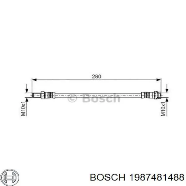 1987481488 Bosch Шланг гальмівний задній