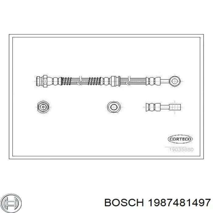 Шланг гальмівний передній, лівий Bosch 1987481497 ціна, від 18.23 USD
