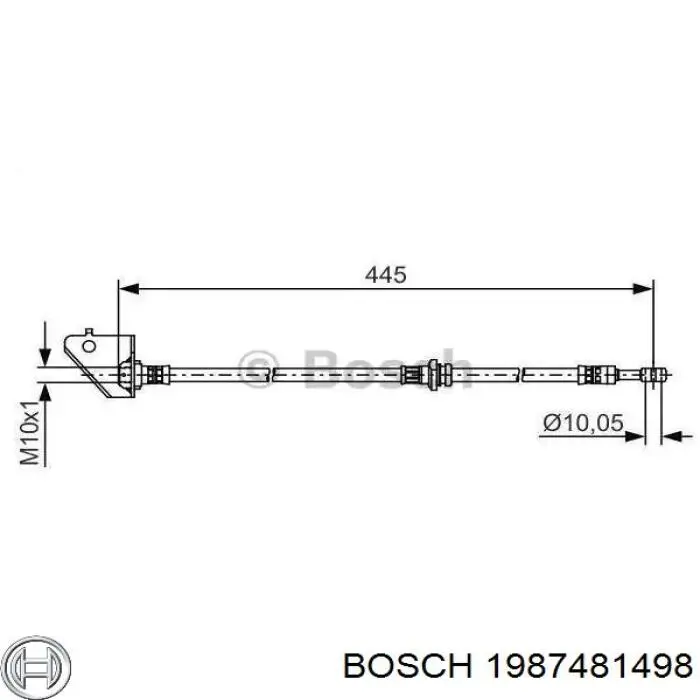1987481498 Bosch шланг гальмівний передній, правий