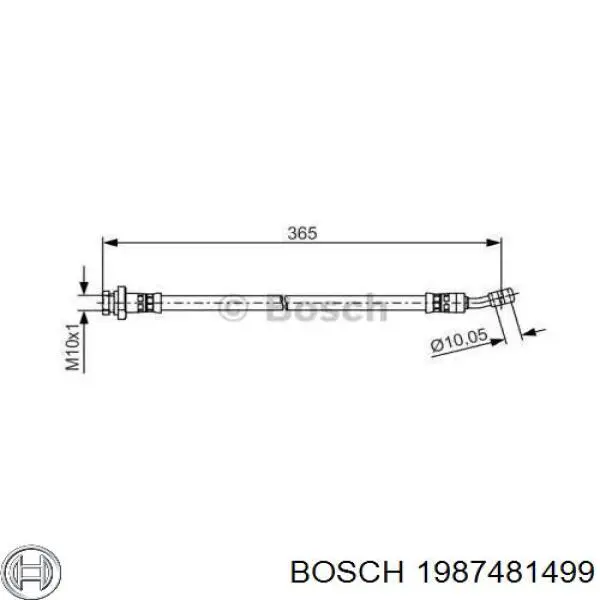 Шланг гальмівний задній, лівий Bosch 1987481499 ціна, від 9.04 USD